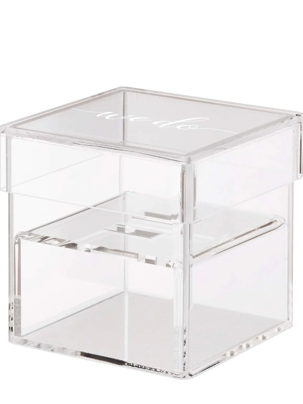 Clear Acrylic Ring Box - Ring Pillow Alternative - Elegant Jewelry Organizer